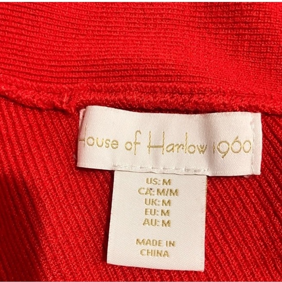 House of Harlow 1960 Red Asymmetrical Sleeveless Crop Tank Top - Picture 6 of 7